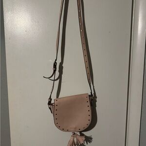 Studded Tassel Crossbody Bag - Blush Pink